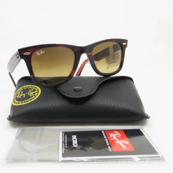 Ray-Ban RB 2140 1362/85 50mm WAYFARER Red/Brown Gradient New Unisex Sunglasses. - Picture 1 of 8